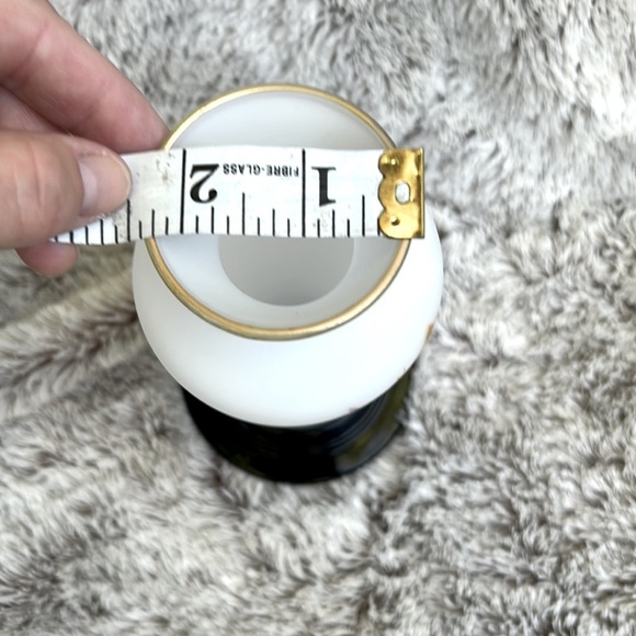 Vintage Frosted Glass Bud Vase Floral Orange Yellow Brown Flowers Gold 7 inches - Picture 6 of 8